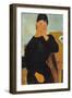 Elvira Resting at a Table, 1919-Amedeo Modigliani-Framed Premium Giclee Print