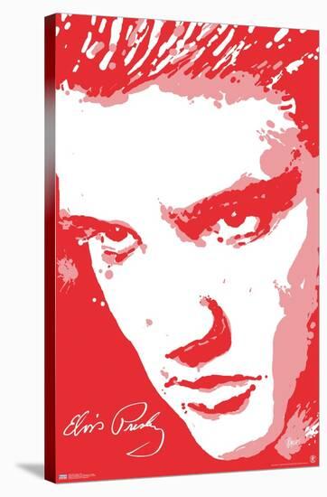 Elvis Presley - Red-Trends International-Stretched Canvas