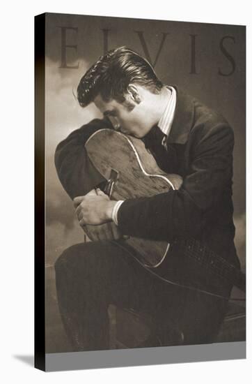 Elvis Presley - Sepia Guitar-Trends International-Stretched Canvas