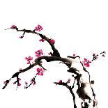 Chinese Black And White Traditional Ink Painting, Plum Blossom On White Background-elwynn-Art Print