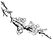 Chinese Black And White Traditional Ink Painting, Plum Blossom On White Background-elwynn-Art Print