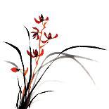 Chinese Traditional Ink Painting, Pine Tree On White Background-elwynn-Art Print