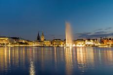 Hamburg at Night-elxeneize-Framed Photographic Print