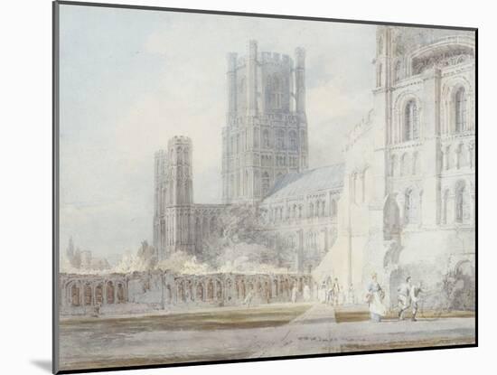 Ely Cathedral from the South-East, 1794-J. M. W. Turner-Mounted Giclee Print