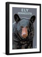 Ely, Minnesota - Bear Up Close-Lantern Press-Framed Art Print