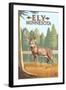 Ely, Minnesota - White Tailed Deer-Lantern Press-Framed Art Print