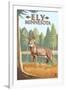 Ely, Minnesota - White Tailed Deer-Lantern Press-Framed Art Print