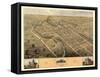 Elyria, Ohio - Panoramic Map-Lantern Press-Framed Stretched Canvas