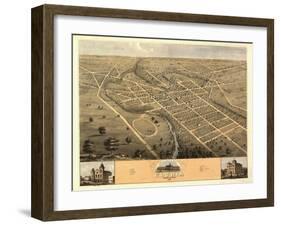 Elyria, Ohio - Panoramic Map-Lantern Press-Framed Art Print