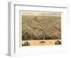 Elyria, Ohio - Panoramic Map-Lantern Press-Framed Art Print