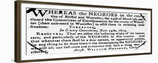 Emancipation Notice, 1775-null-Framed Giclee Print