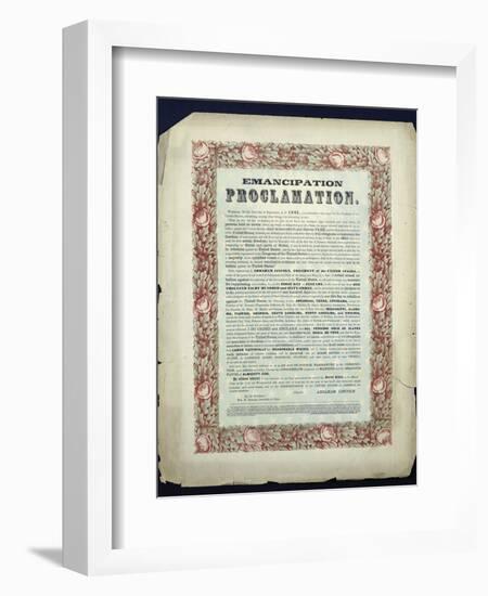 Emancipation Proclamation, 1862-null-Framed Giclee Print