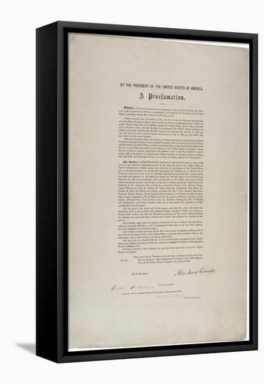 Emancipation Proclamation, 1863-Abraham Lincoln-Framed Stretched Canvas