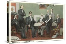 Emancipation Proclamation Signing, Lincoln and Cabinet-null-Stretched Canvas