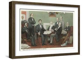 Emancipation Proclamation Signing, Lincoln and Cabinet-null-Framed Art Print