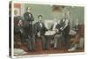 Emancipation Proclamation Signing, Lincoln and Cabinet-null-Stretched Canvas