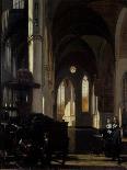 Interior of a Protestant, Gothic Church During a Service-Emanuel de Witte-Art Print
