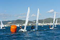 Sailboats Participating in Regatta and Buoy, Ibiza, Balearic Islands, Spain, Mediterranean, Europe-Emanuele Ciccomartino-Photographic Print