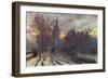 Embankment in Winter-Herbert Marshall-Framed Art Print