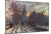 Embankment in Winter-Herbert Marshall-Mounted Art Print