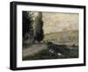 Embankment Near Lavacourt-Claude Monet-Framed Giclee Print