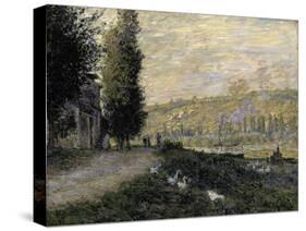 Embankment Near Lavacourt-Claude Monet-Stretched Canvas