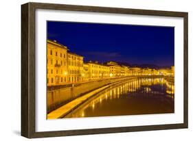 Embankment of Pisa in the Evening - Italy-Leonid Andronov-Framed Photographic Print