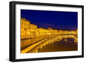 Embankment of Pisa in the Evening - Italy-Leonid Andronov-Framed Photographic Print