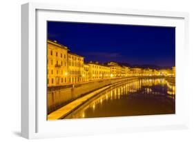 Embankment of Pisa in the Evening - Italy-Leonid Andronov-Framed Photographic Print