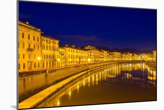 Embankment of Pisa in the Evening - Italy-Leonid Andronov-Mounted Photographic Print