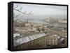 Embankment River Buildings, Budapest, Hungary-Christian Kober-Framed Stretched Canvas