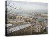 Embankment River Buildings, Budapest, Hungary-Christian Kober-Stretched Canvas