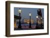 Embankment with Dali Sculpture at Dusk, London, England, United Kingdom-Charles Bowman-Framed Photographic Print