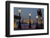 Embankment with Dali Sculpture at Dusk, London, England, United Kingdom-Charles Bowman-Framed Premium Photographic Print