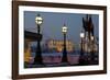 Embankment with Dali Sculpture at Dusk, London, England, United Kingdom-Charles Bowman-Framed Photographic Print