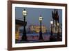 Embankment with Dali Sculpture at Dusk, London, England, United Kingdom-Charles Bowman-Framed Photographic Print