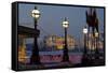 Embankment with Dali Sculpture at Dusk, London, England, United Kingdom-Charles Bowman-Framed Stretched Canvas