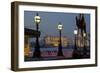 Embankment with Dali Sculpture at Dusk, London, England, United Kingdom-Charles Bowman-Framed Photographic Print