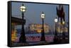 Embankment with Dali Sculpture at Dusk, London, England, United Kingdom-Charles Bowman-Framed Stretched Canvas