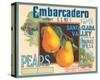 Embarcadero Brand Fancy Pears, Santa Clara Valley, U.S. No. 1-null-Stretched Canvas