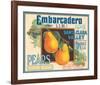 Embarcadero Brand Fancy Pears, Santa Clara Valley, U.S. No. 1-null-Framed Art Print