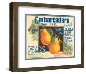 Embarcadero Brand Fancy Pears, Santa Clara Valley, U.S. No. 1-null-Framed Art Print