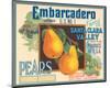 Embarcadero Brand Fancy Pears, Santa Clara Valley, U.S. No. 1-null-Mounted Art Print