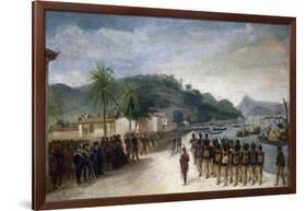 Embarcation at Praia Grande, C19th, Museo Imperial, Petropolis, Rio de Janeiro, Brazil-Jean-Baptiste Debret-Framed Giclee Print