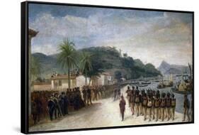 Embarcation at Praia Grande, C19th, Museo Imperial, Petropolis, Rio de Janeiro, Brazil-Jean-Baptiste Debret-Framed Stretched Canvas