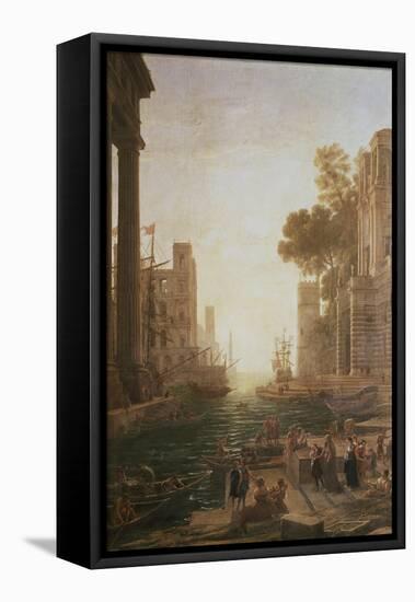 Embarkation at Ostia 1600-82-Claude Lorraine-Framed Stretched Canvas