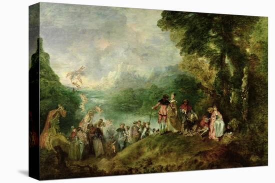 Embarkation for Cythera, 1717-Jean Antoine Watteau-Stretched Canvas