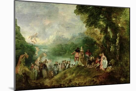 Embarkation for Cythera, 1717-Jean Antoine Watteau-Mounted Giclee Print