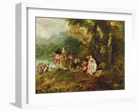 Embarkation for Cythera, 1717-Jean Antoine Watteau-Framed Giclee Print