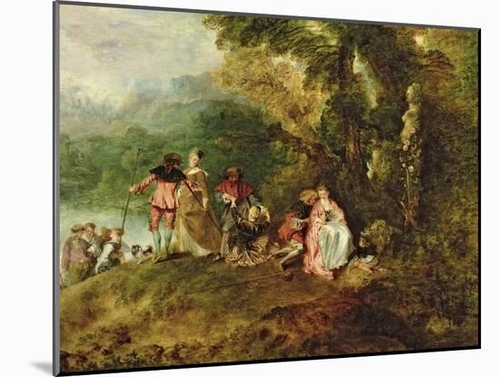 Embarkation for Cythera, 1717-Jean Antoine Watteau-Mounted Giclee Print